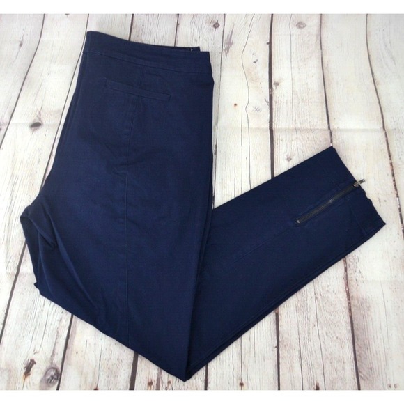 Eileen Fisher Pants - EILEEN FISHER Women's Cotton Blend Dress Chino Pants - Zippered Ankle SIZE LARGE